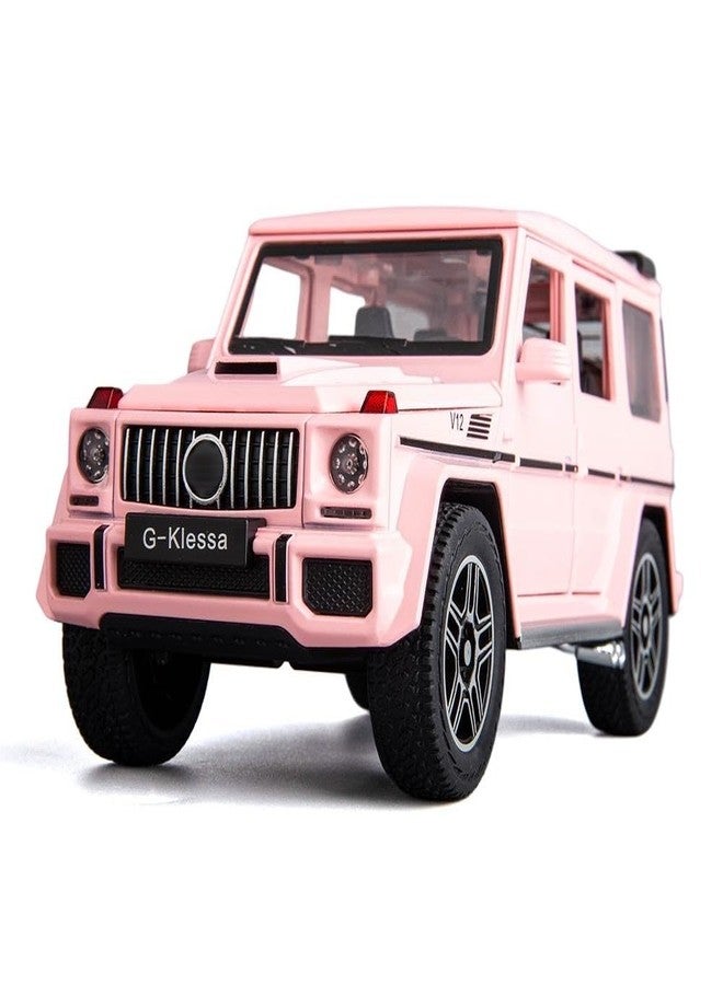 BDTCTK سيارة مرسيدس بنز G63 AMG نموذجية بمقياس 1/24 من BDTCTK، سيارة لعبة تعمل بالسحب للخلف مصنوعة من سبائك الزنك مع صوت وإضاءة، هدية مثالية للأطفال (لون وردي) - Image 1